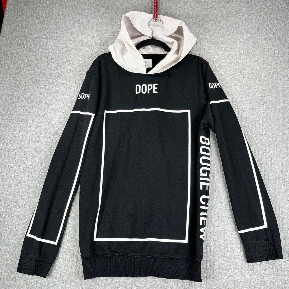 Dope Couture Hoodie Men L Black Bougie Crew Graphic Pullover urban‎ streetwear